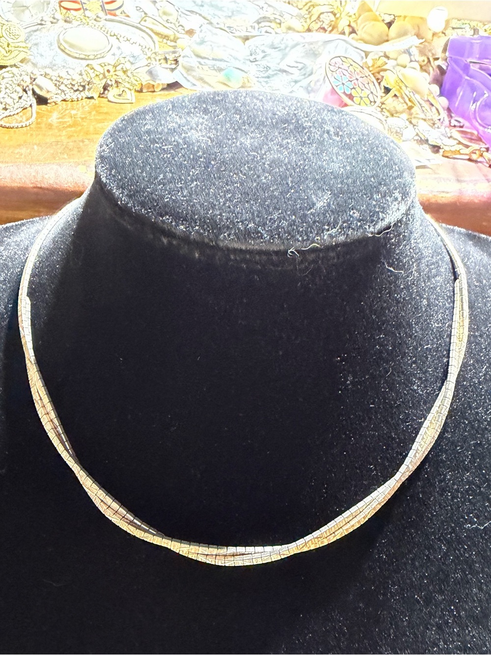 Vintage SU 925 Sterling Silver Omega Chain Necklace